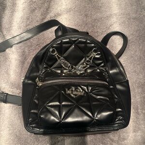 Love Moschino Black leather backpack